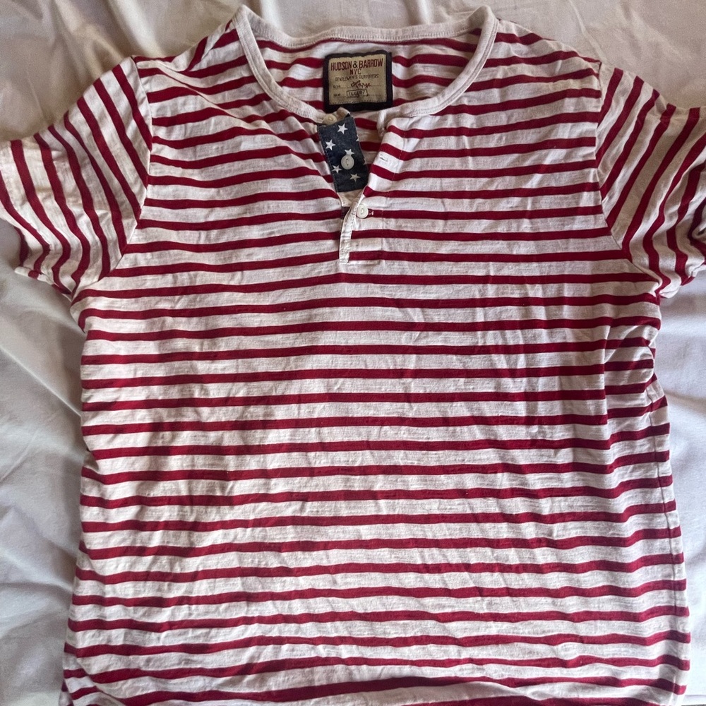 Hudson & Barrow NYC Men’s Striped Short Sleeve Henley